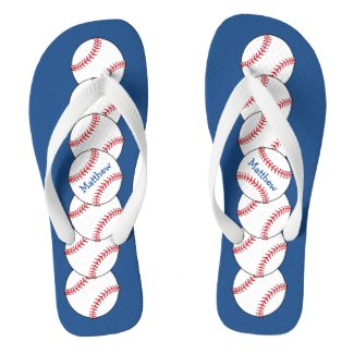 Patriotic Baseball Flip Flops