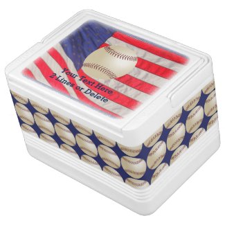 Patriotic Baseball Igloo Cooler, American Flag