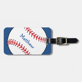 Patriotic Baseball Luggage Tag