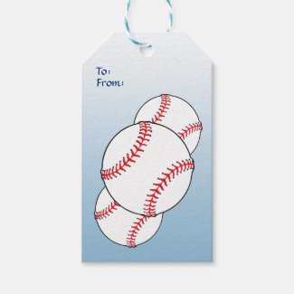 Patriotic Baseball Pack of Gift Tags