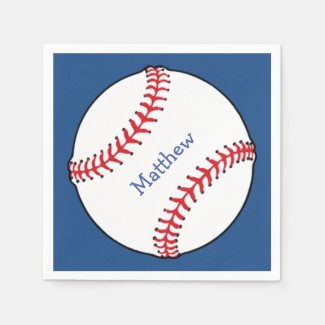 Patriotic Baseball Paper Napkin