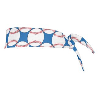 Patriotic Baseball Red White Blue Tie Headband