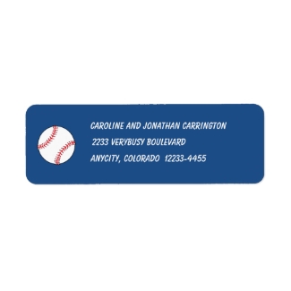 Patriotic Baseball Return Address Label