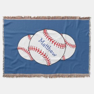 Patriotic Baseball Throw Blanket