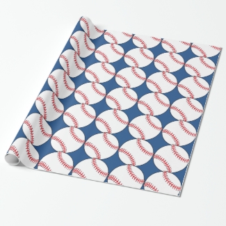Patriotic Baseball Wrapping Paper