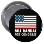 Patriotic Bill Randall for Congress Pinback Buttons