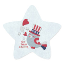 Patriotic Bird Tweets God Bless America Stickers