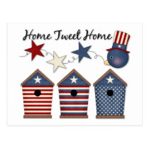 Patriotic Birdhouses (10) postcards