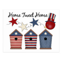 Patriotic Birdhouses (12) postcards