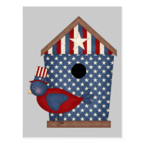 Patriotic Birdhouses (4) postcards