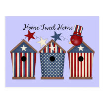 Patriotic Birdhouses postcards