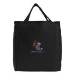 Patriotic Birdie Embroidered on Tote Bag