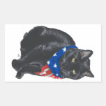 Patriotic Black Cat Stickers