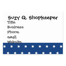 Patriotic Blue and White Stars Freedom Business Card Templates