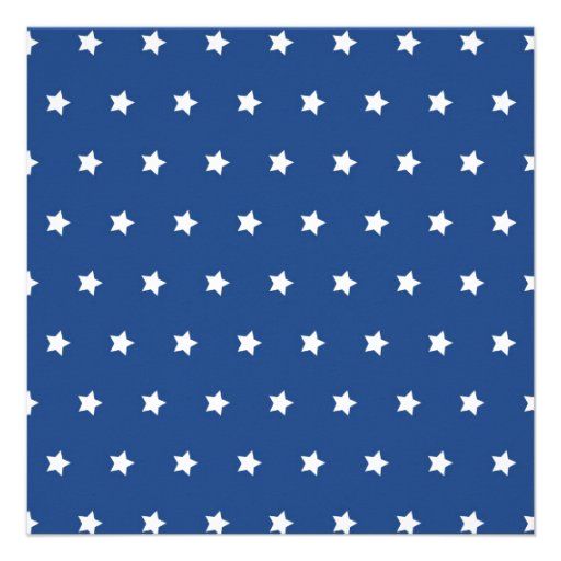 Patriotic Blue and White Stars Freedom Invitations