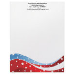 Patriotic Blue Bottom Centered Customized Letterhead