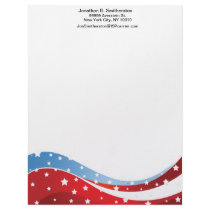 Patriotic Blue Bottom Centered Customized Letterhead