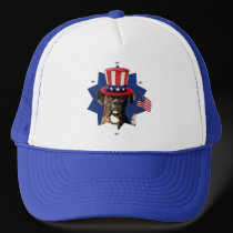 Patriotic Boxer Dog baseball hat