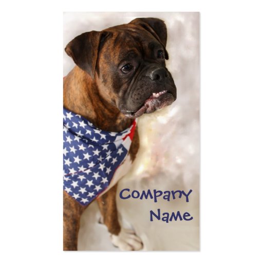 Patriotic Boxer Dog Business Cards