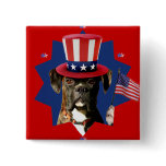 Patriotic Boxer Dog button