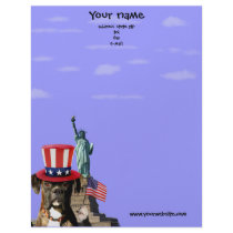 Patriotic boxer dog letterhead