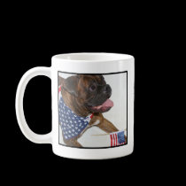 Patriotic Boxer dog mug mugs
