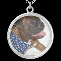 Patriotic Boxer Dog necklace necklaces