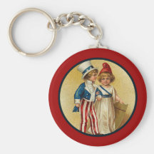 Patriotic_Boy and Girl_Keychain