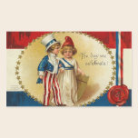 Patriotic_Boy and Girl_Sticker stickers