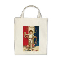 Patriotic Boy Organic Grocery Tote Bags