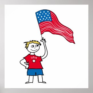 Patriotic Boy Poster print