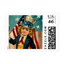 Patriotic Boy Small Postage