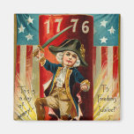 Patriotic Boy Square Magnet