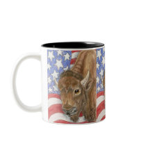 Patriotic Buffalo and American Flag Coffee Mug