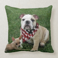 Patriotic bulldog American Mojo pillow