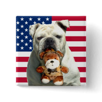 Patriotic Bulldog button