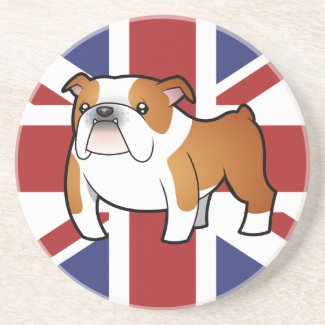 Patriotic Bulldog Coasters Cartoon English Bulldog Coasters