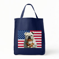 Patriotic Bulldog tote bag by ritmoboxer Patriotic Bulldog tote bag