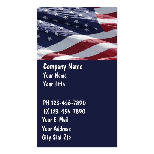 Patriotic Business Cards (front side)