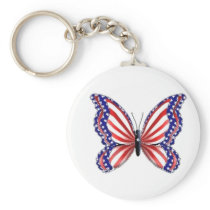 Patriotic Butterfly Keychain