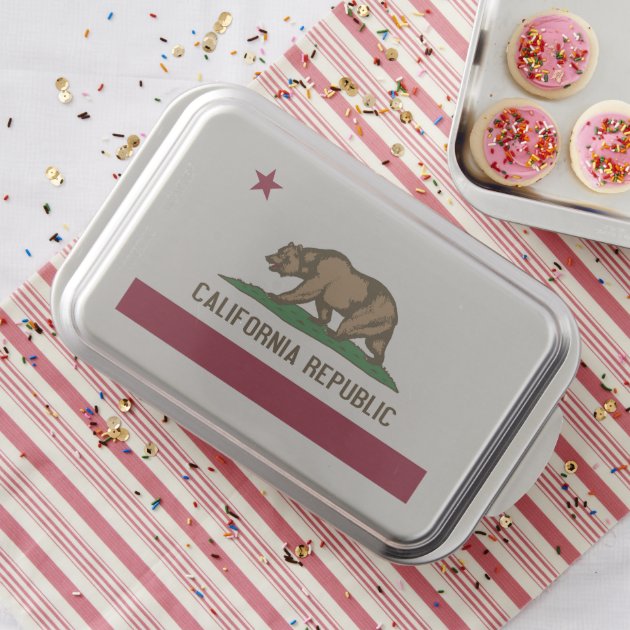 Patriotic cake pan with Flag of California State-1