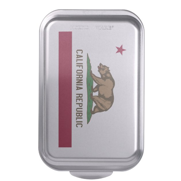 Patriotic cake pan with Flag of California State-2