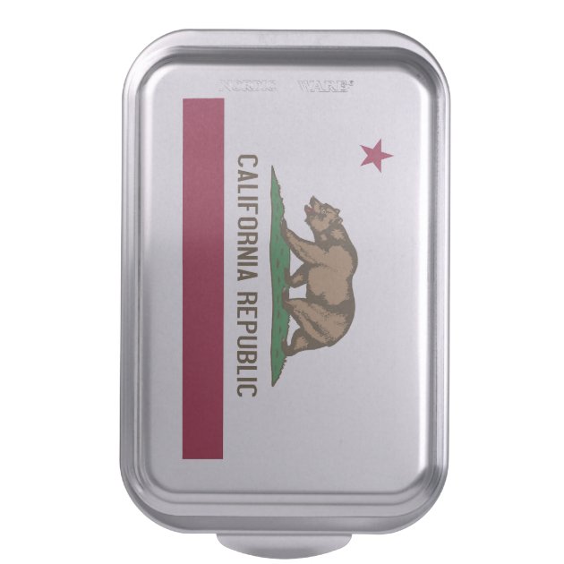 Patriotic cake pan with Flag of California State 3/5