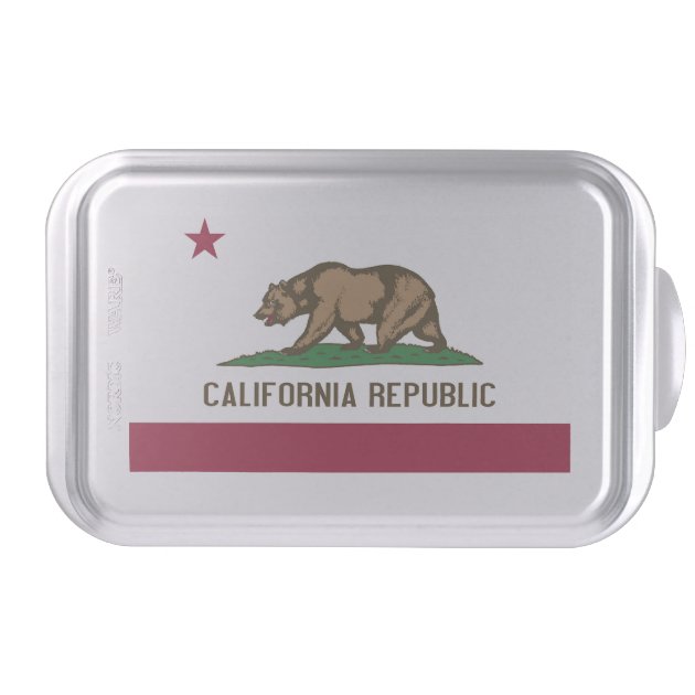 Patriotic cake pan with Flag of California State-0