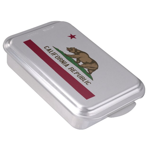 Patriotic cake pan with Flag of California State-3