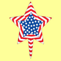 PATRIOTIC CAKE TOPPER STAR cake picks