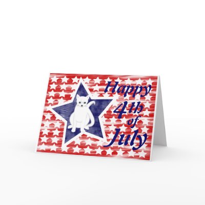 Patriotic Cat, 4th of July card