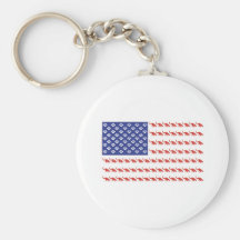 Patriotic Cat/USA Key Chain