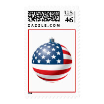 Patriotic Christmas Bauble postage stamp