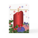 Patriotic Christmas Candle Greeting cards